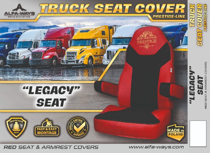 LEGACY seat, truck seat cover Prestige-Line RED ALFA-WAYS LLC