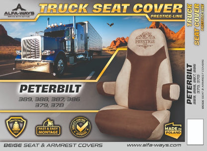 PETERBILT 378, 379, 386, 387, 388, 389 truck seat cover Prestige-Line BEIGE ALFA-WAYS LLC