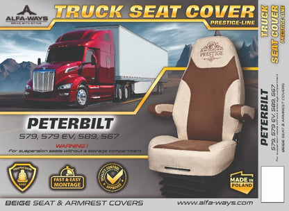 PETERBILT 579, 579EV, 589, 567 truck seat cover Prestige-Line BEIGE ALFA-WAYS LLC