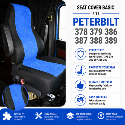 Seat Cover Basic fits PETERBILT 378, 379, 386, 387, 388, 389 BLUE