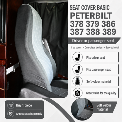 Seat Cover Basic fits PETERBILT 378, 379, 386, 387, 388, 389 GRAY