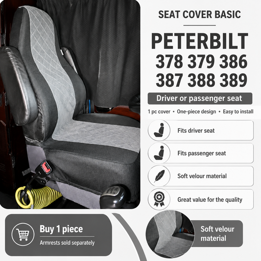 Seat Cover Basic fits PETERBILT 378, 379, 386, 387, 388, 389 GRAY