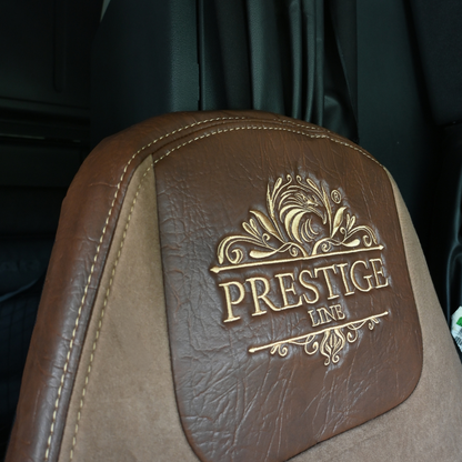 FREIGHTLINER CASCADIA 125, 116, 126 (2014-current) (33" back) truck seat cover & armrest covers Prestige-Line BROWN