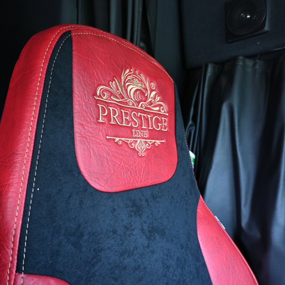 FREIGHTLINER CASCADIA 125, 116, 126 (2014-current) (33" back) truck seat cover & armrest covers Prestige-Line RED