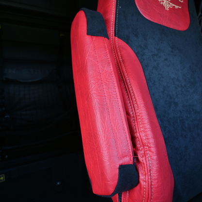 FREIGHTLINER CASCADIA 125, 116, 126 (2014-current) (33" back) truck seat cover & armrest covers Prestige-Line RED
