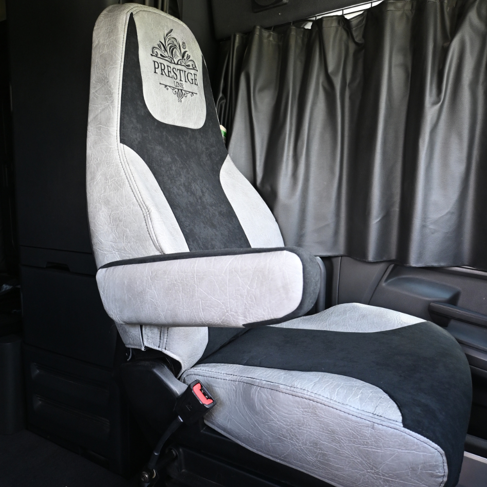 FREIGHTLINER CASCADIA 125, 116, 126 (2014-current) (33" back) truck seat cover & armrest covers Prestige-Line GRAY