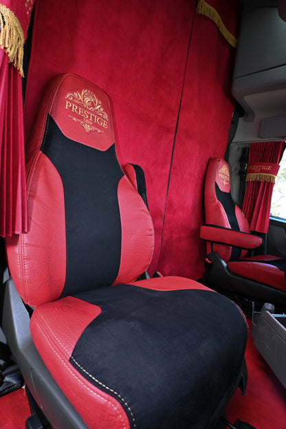 VOLVO vnl 660, 670, 780, 860 truck sleeper curtains Prestige-Line RED ALFA-WAYS LLC
