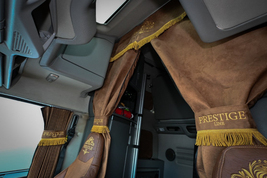 VOLVO vnl 660, 670, 780, 860 truck sleeper curtains Prestige-Line BROWN ALFA-WAYS LLC