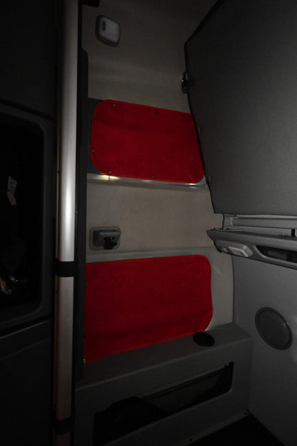 VOLVO vnl all sleeper models 2004-current sun-reflective blackout truck window curtains Prestige-Line RED ALFA-WAYS LLC