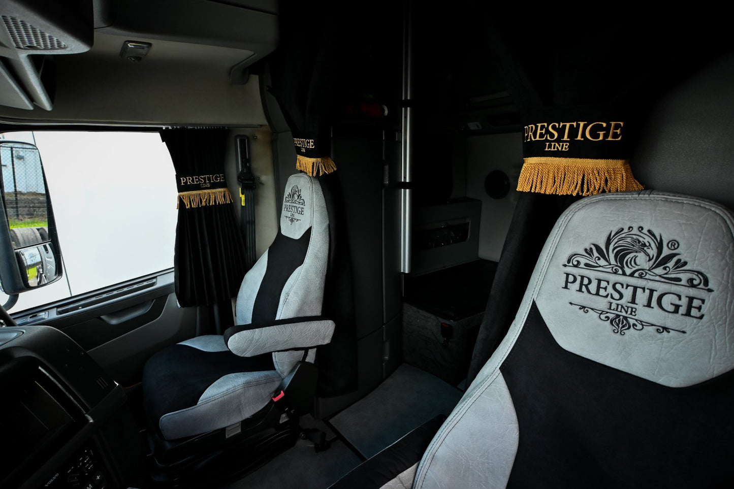 VOLVO vnl, vnr, vnx, vhd, vah 2019-current truck seat cover Prestige-Line GRAY ALFA-WAYS LLC