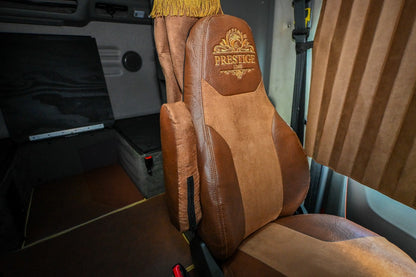 VOLVO vnl, vnr, vnx, vhd, vah 2019-current truck seat cover Prestige-Line BROWN ALFA-WAYS LLC