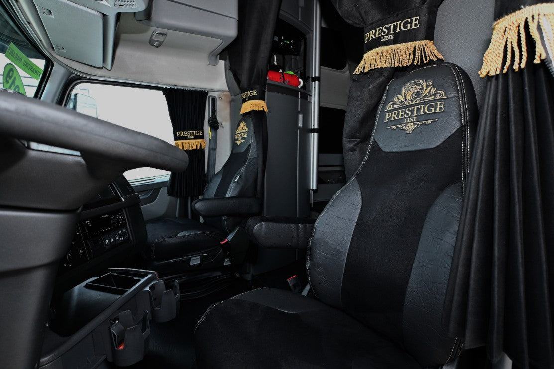 VOLVO vnl, vnr, vnx, vhd, vah 2019-current truck seat cover Prestige-Line BLACK ALFA-WAYS LLC