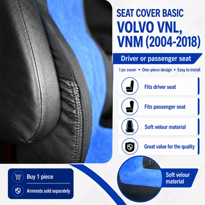 Seat Cover Basic fits VOLVO vnl, vnm (2004-2018) BLUE