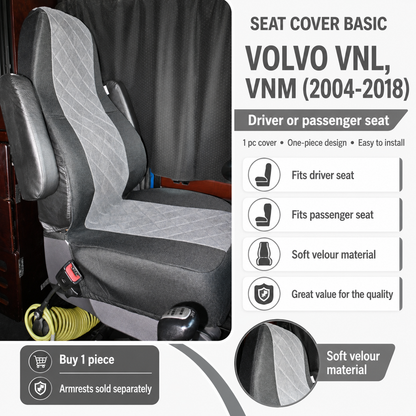 Seat Cover Basic fits VOLVO vnl, vnm (2004-2018) GRAY