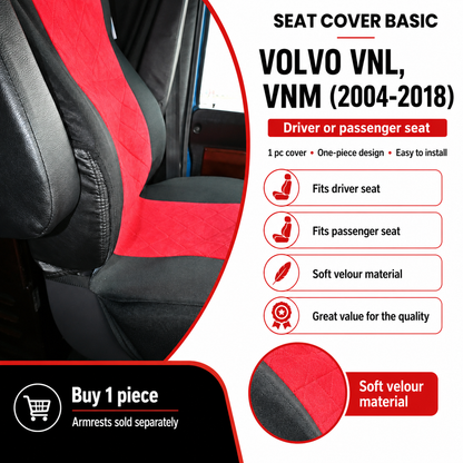 Seat Cover Basic fits VOLVO vnl, vnm (2004-2018) RED