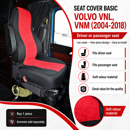 Seat Cover Basic fits VOLVO vnl, vnm (2004-2018) RED