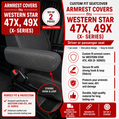 Armrest Covers fits WESTERN STAR 47X, 49X (X- SERIES)