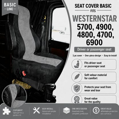 Seat Cover Basic WESTERN STAR 5700, 4900, 4800, 4700, 6900 GRAY