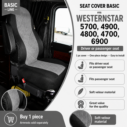 Seat Cover Basic WESTERN STAR 5700, 4900, 4800, 4700, 6900 GRAY
