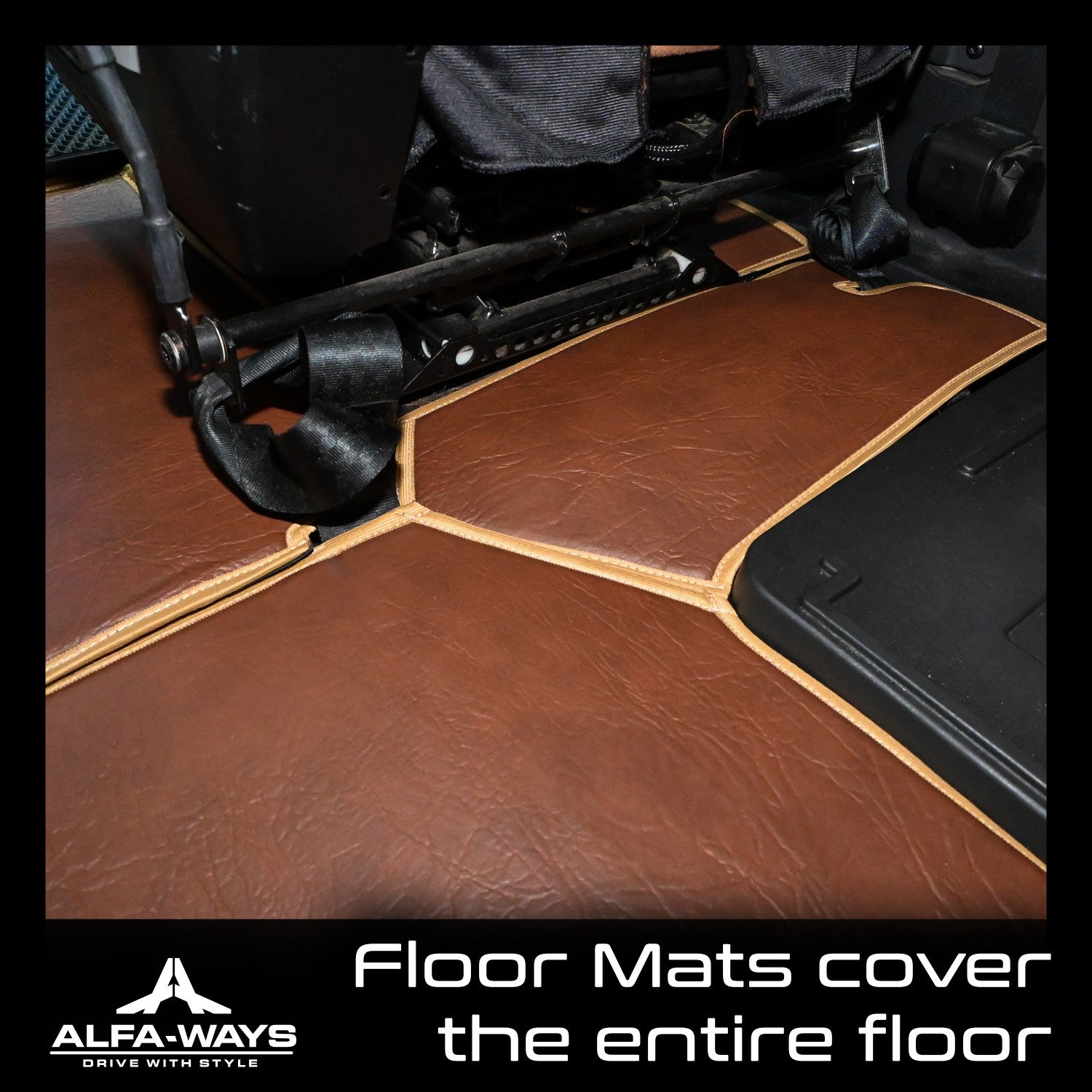 brown mats covering floor