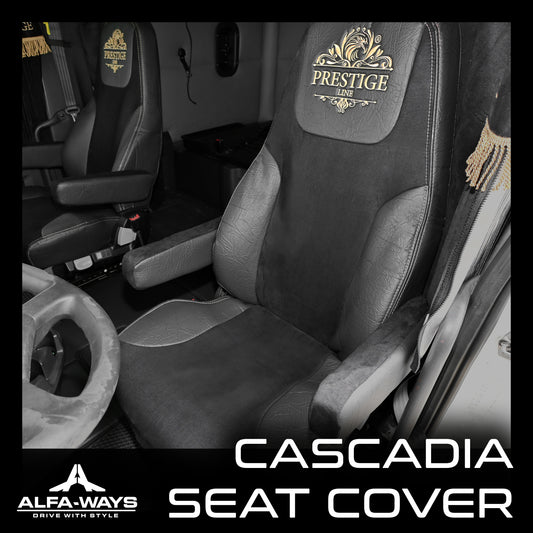 Black seat cover for FREIGHTLINER CASCADIA, gen.3, 2 evolution, 2014-current