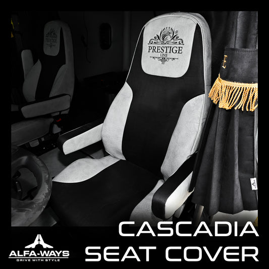 Gray seat cover for FREIGHTLINER CASCADIA, gen.3, 2 evolution, 2014-current interior