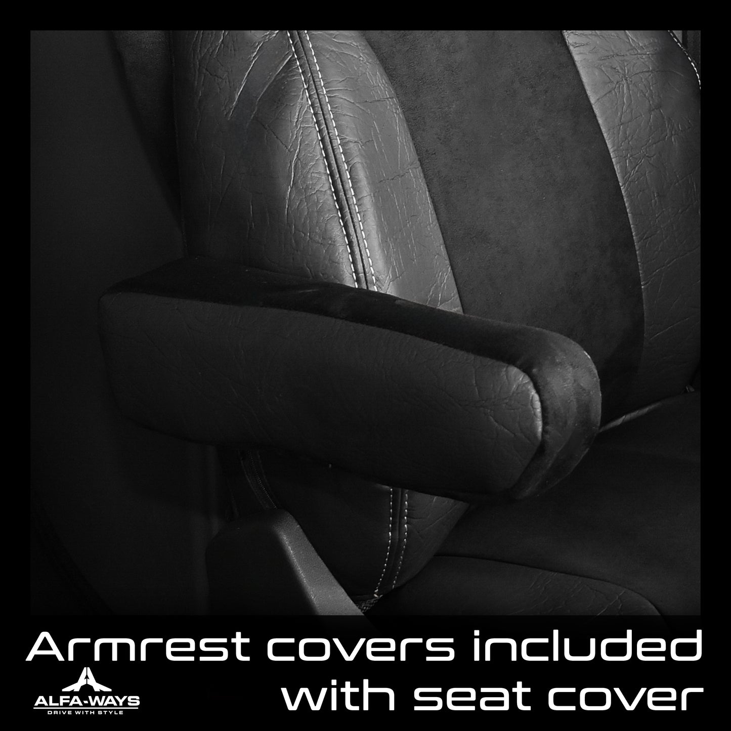 Detail of Black seat cover for FREIGHTLINER CASCADIA, gen.3, 2 evolution, 2014-current