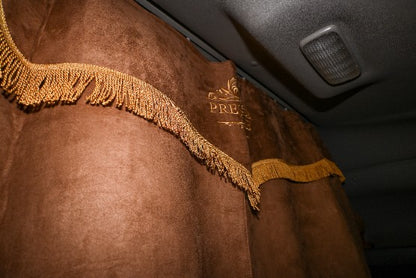 INTERNATIONAL LT RH PROSTAR LONESTAR truck sleeper curtains Prestige-Line BROWN ALFA-WAYS LLC